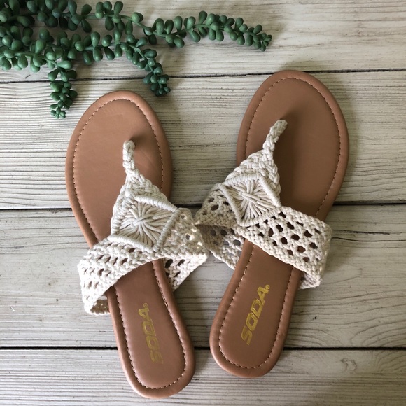 Soda Shoes - New Soda crochet flip flop sandals